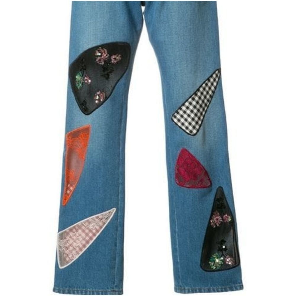 Christopher Kane Jeans Patchwork Embroidered Lace… - image 4